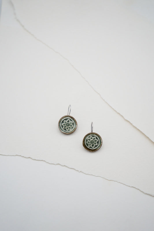 Boucle d'Oreille Azulejos Traditionnels Ronds